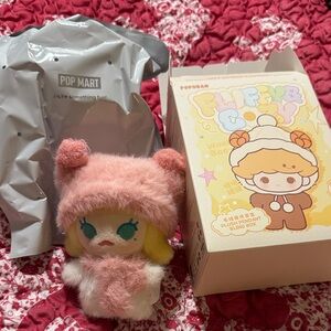 Pop Mart Fluffy Baby Plush Doll - Pink and White